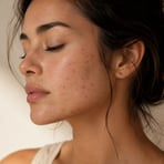Close-up of acne on the skin